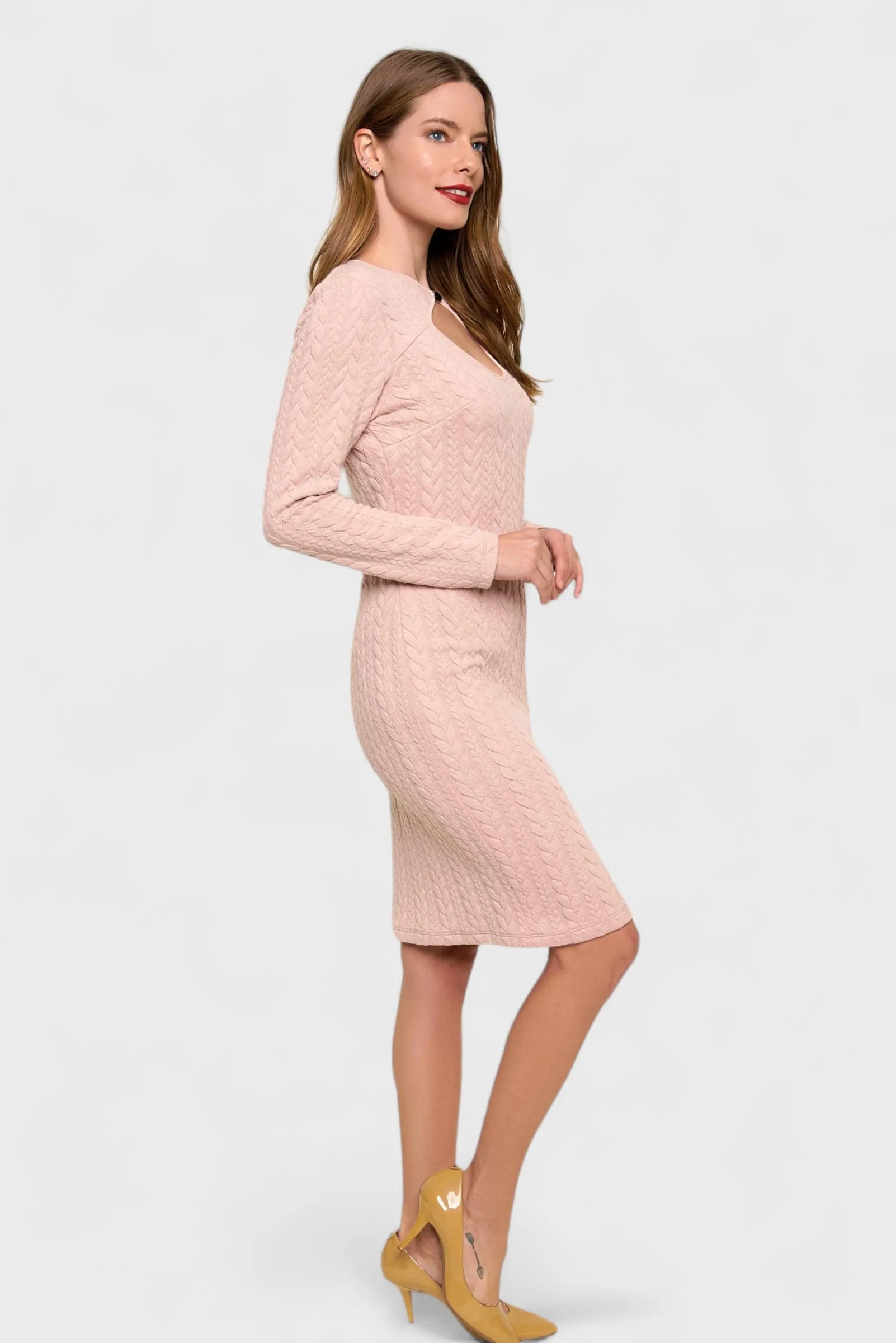 Isabel Pink Braid Cable Dress