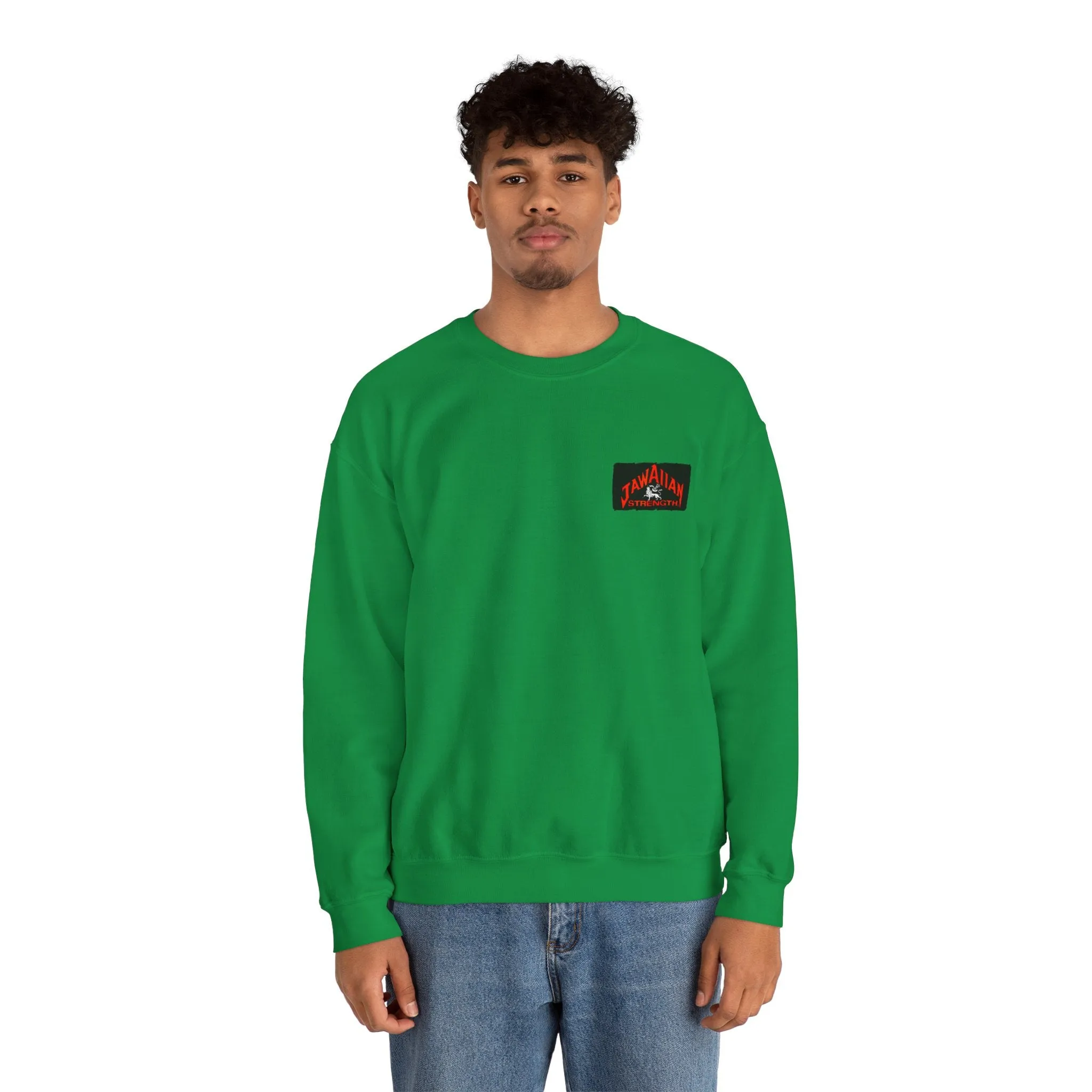 Jawaiian Strength Reggae Powerhouse Gym Vintage Design 90s New Print Unisex Heavy Blend™ Crewneck Sweatshirt