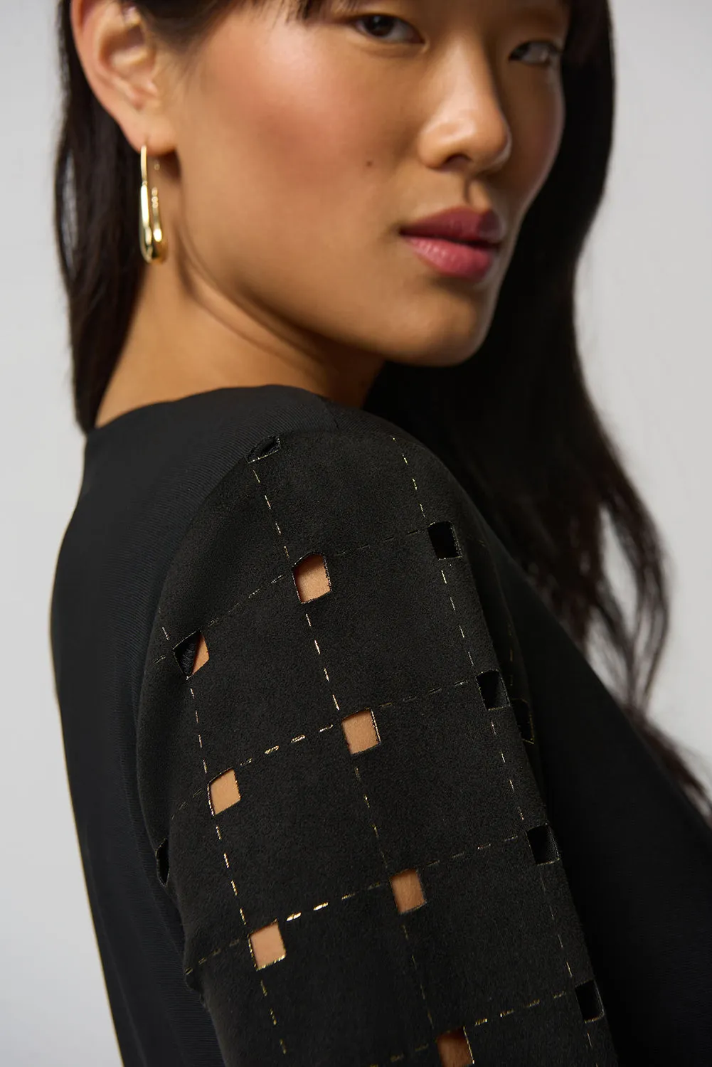 Joseph Ribkoff Leatherette and Suede Jacket Jr233291