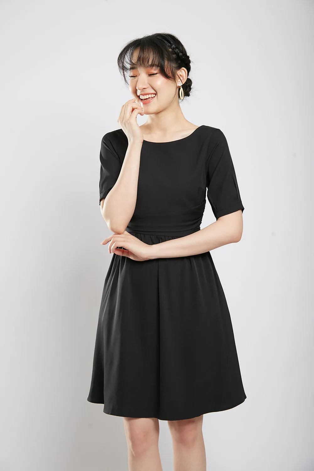 Kaleni Midi Dress in Black