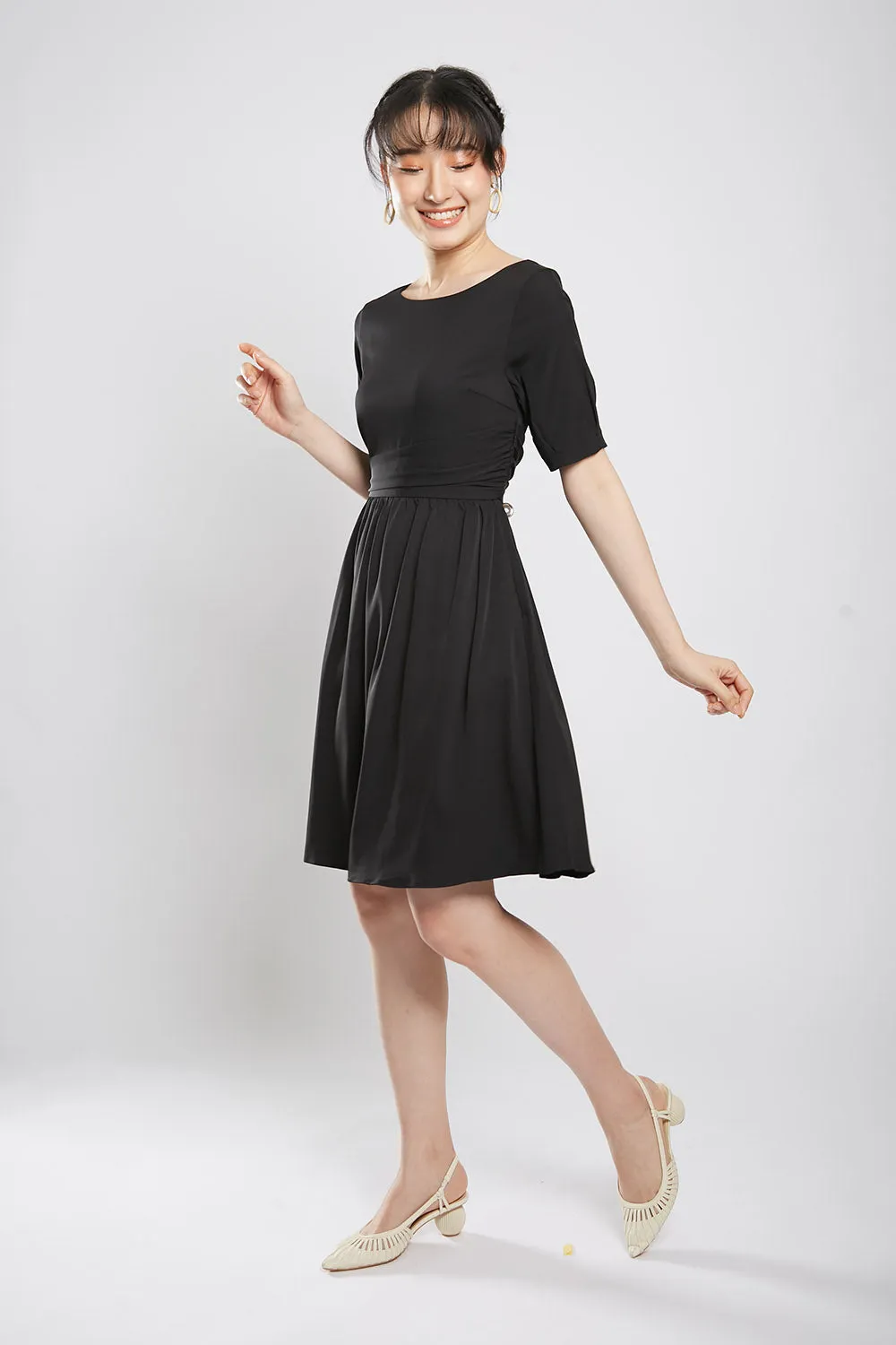 Kaleni Midi Dress in Black