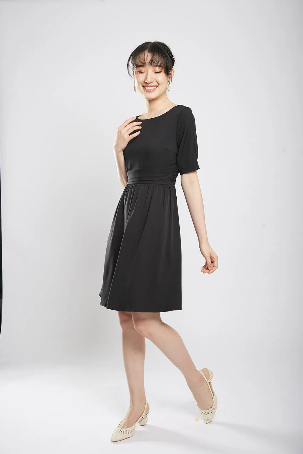 Kaleni Midi Dress in Black