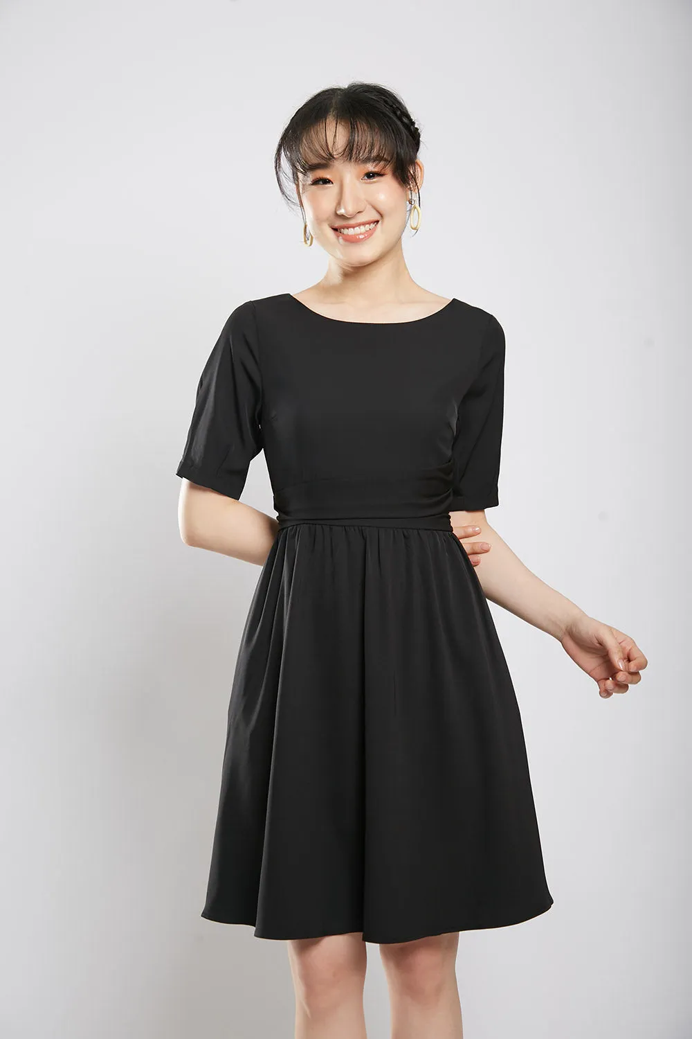 Kaleni Midi Dress in Black
