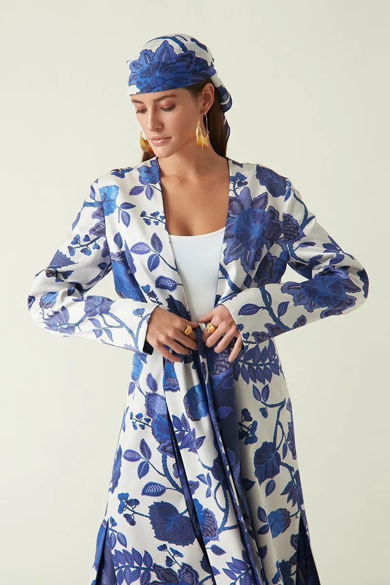 Kelang white navy reversible printed jacket