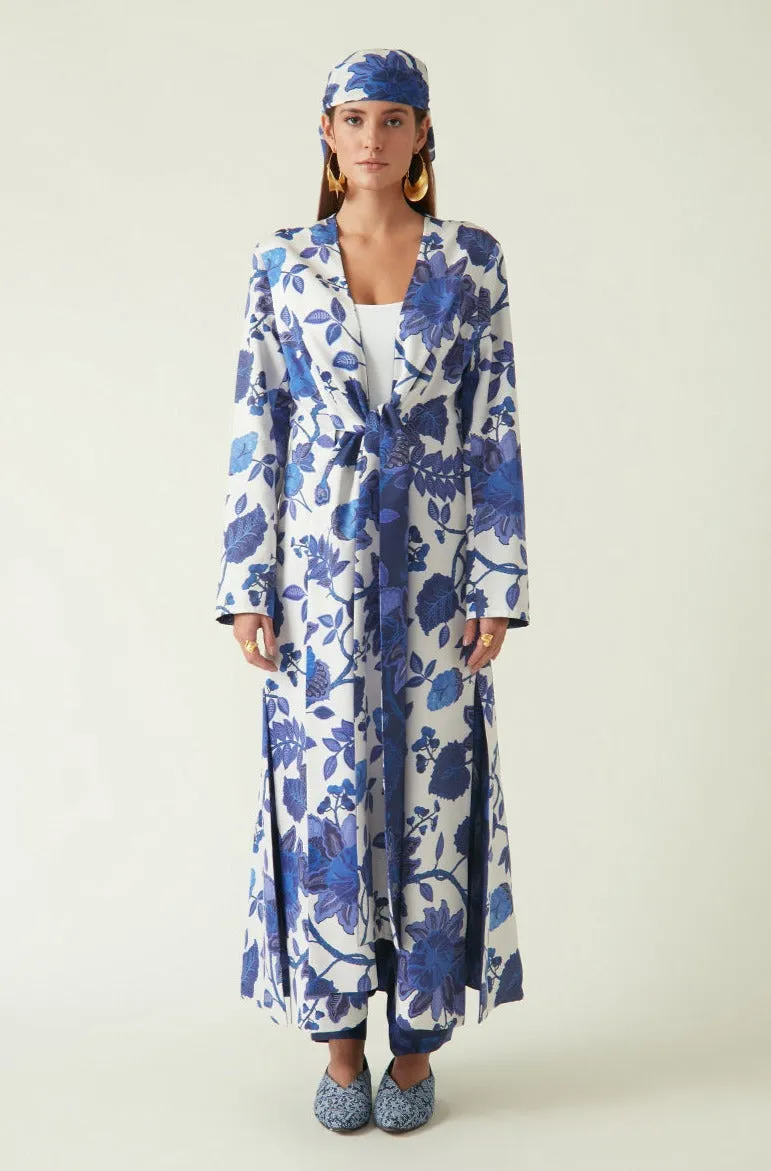 Kelang white navy reversible printed jacket