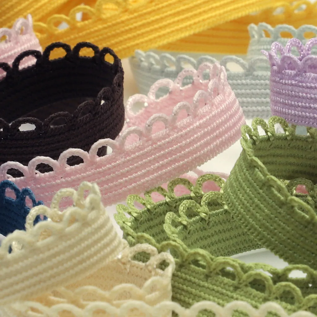 Knit Picot Stretch Tape #103 Smoke Gray