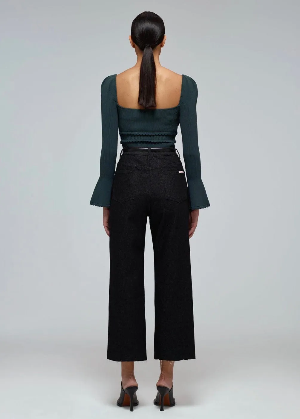 Knit Scallop Edge Top (Khaki)