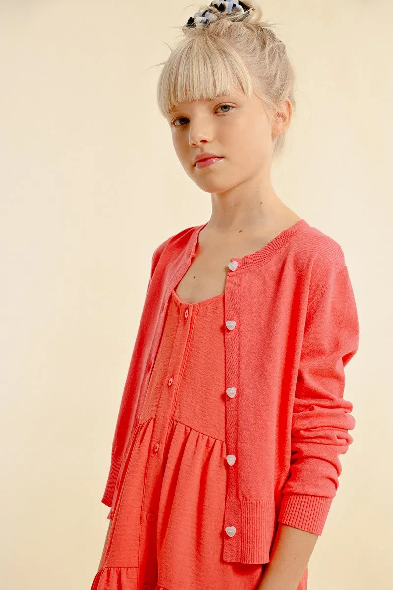 KNITTED VEST, HEART BUTTONS