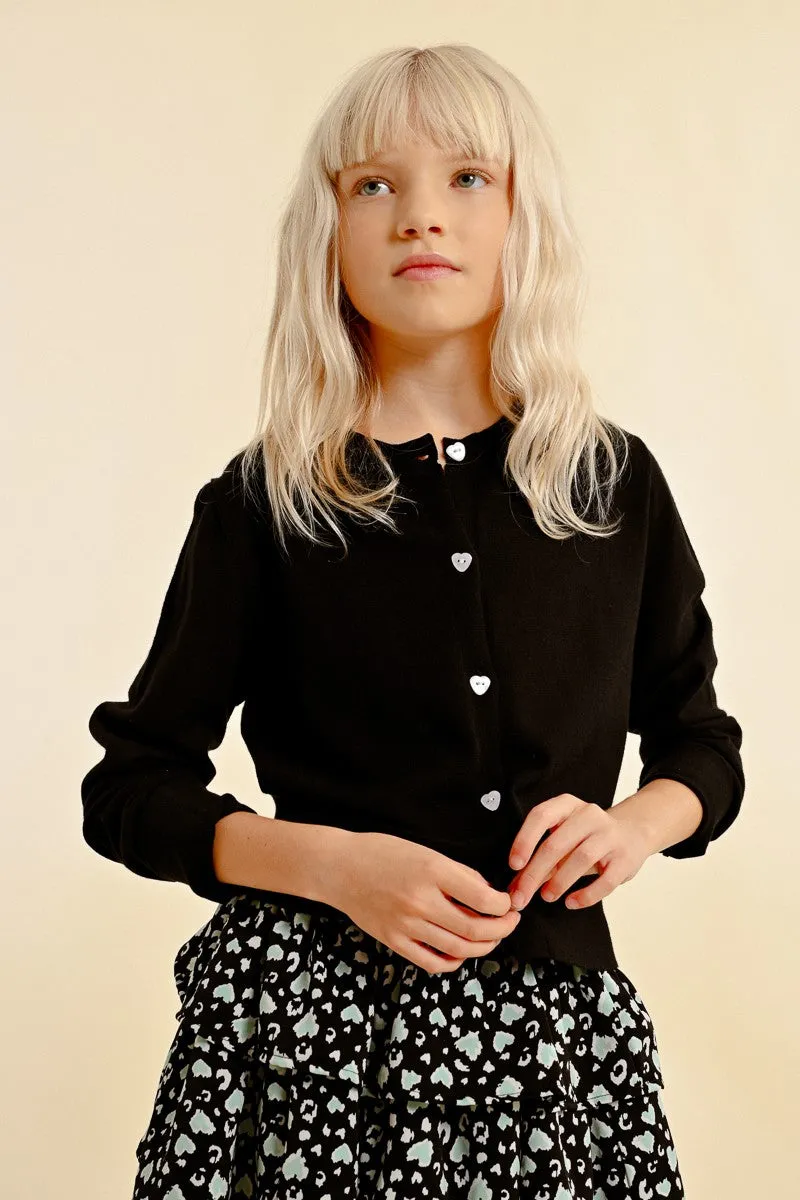 KNITTED VEST, HEART BUTTONS