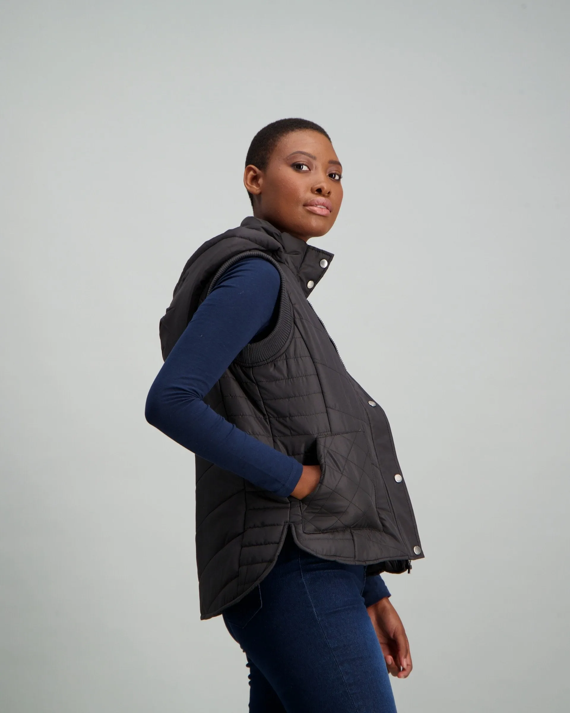 Ladies Basic Gilet - Black