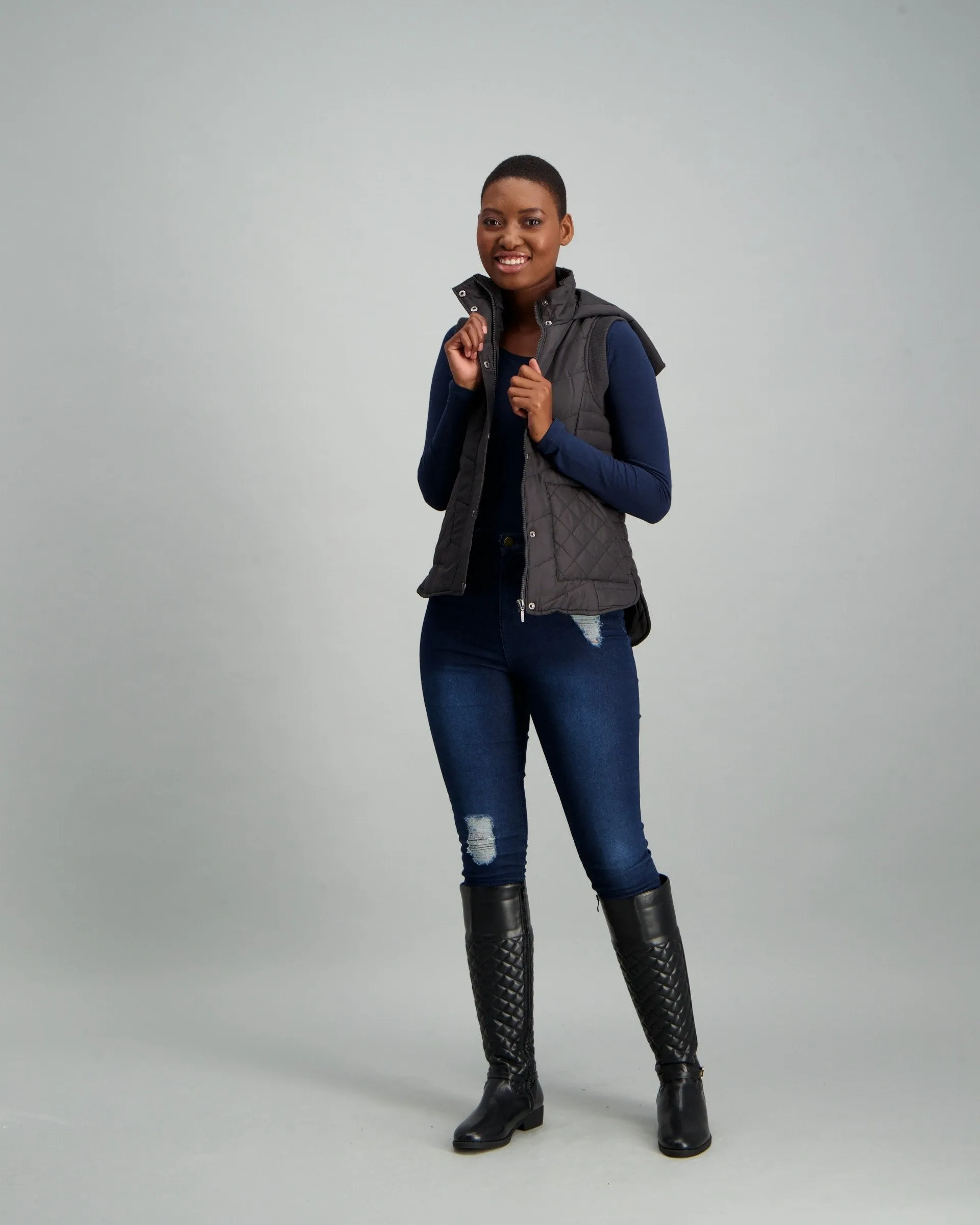 Ladies Basic Gilet - Black