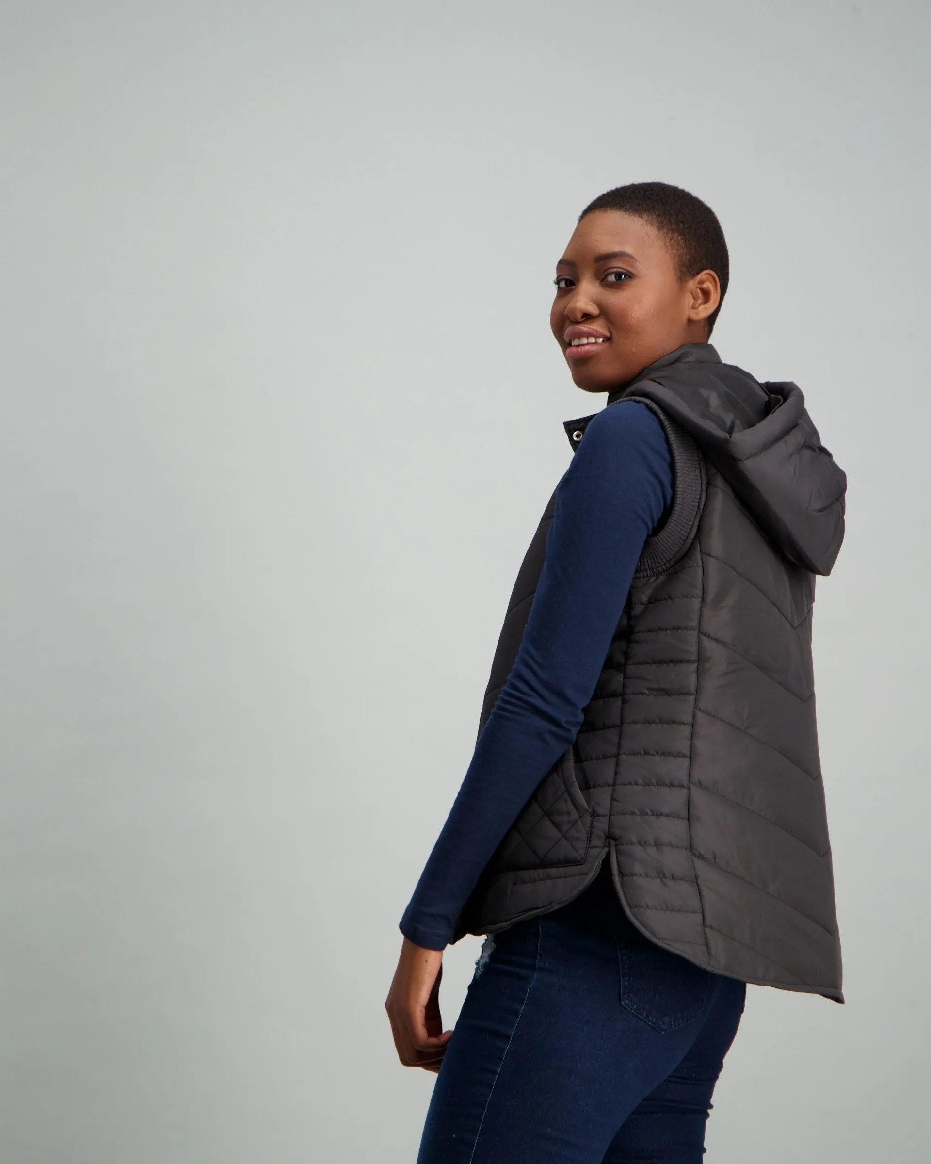 Ladies Basic Gilet - Black