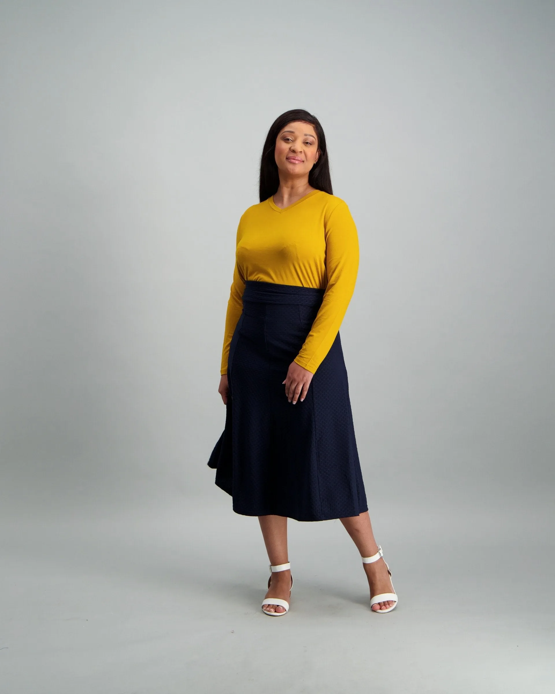 Ladies-Pintuck Aline Skirt