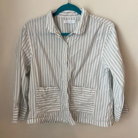 Lake Pajama In Bold Blue Stripe Pajama Top