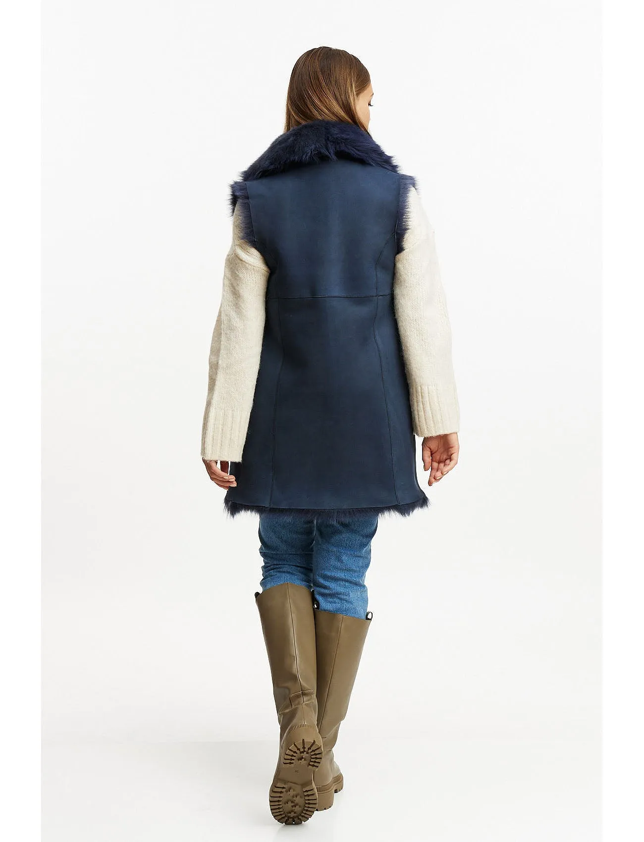 Lambskin Gilet reversible 2in1 - navy