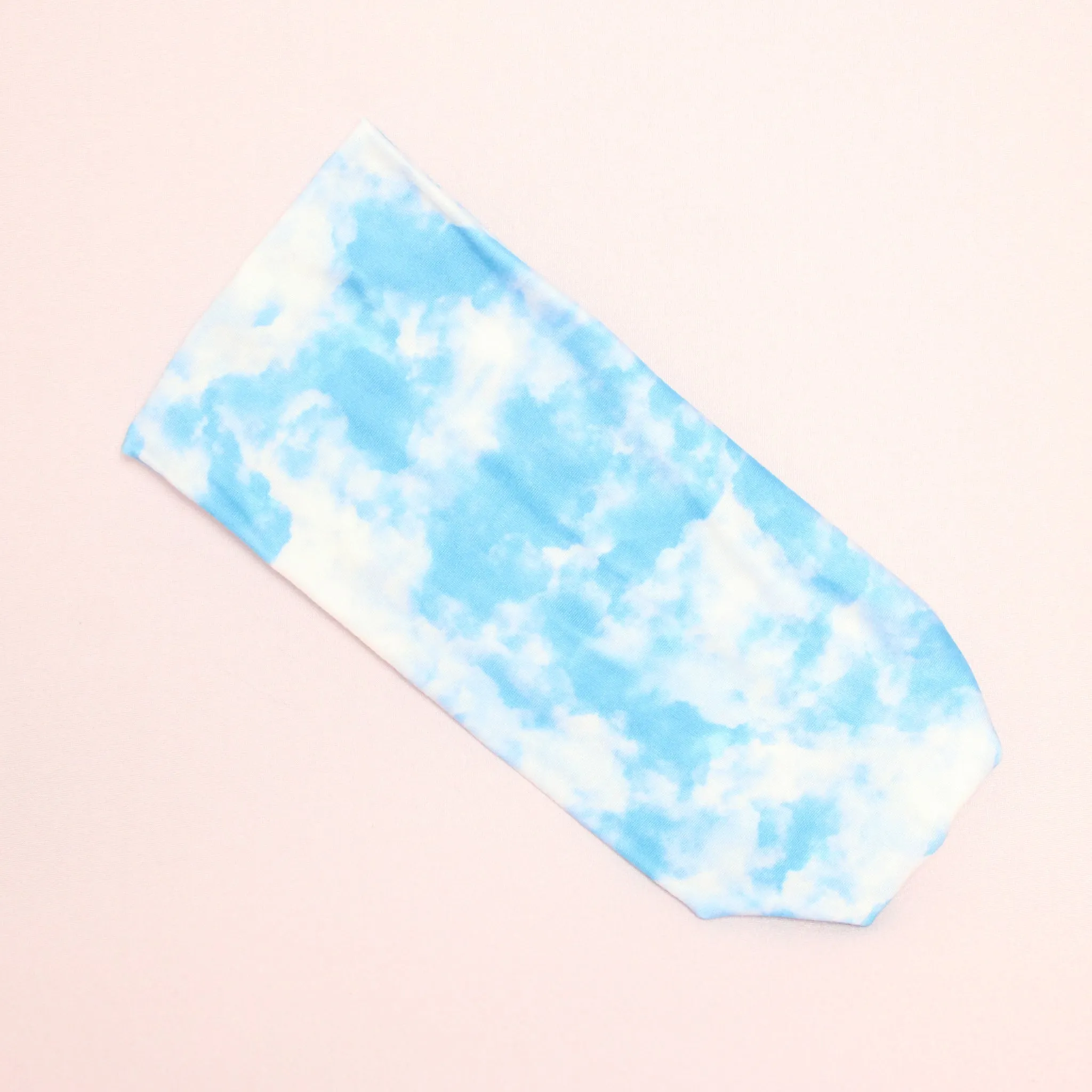 Light Blue and White Stretch Headband