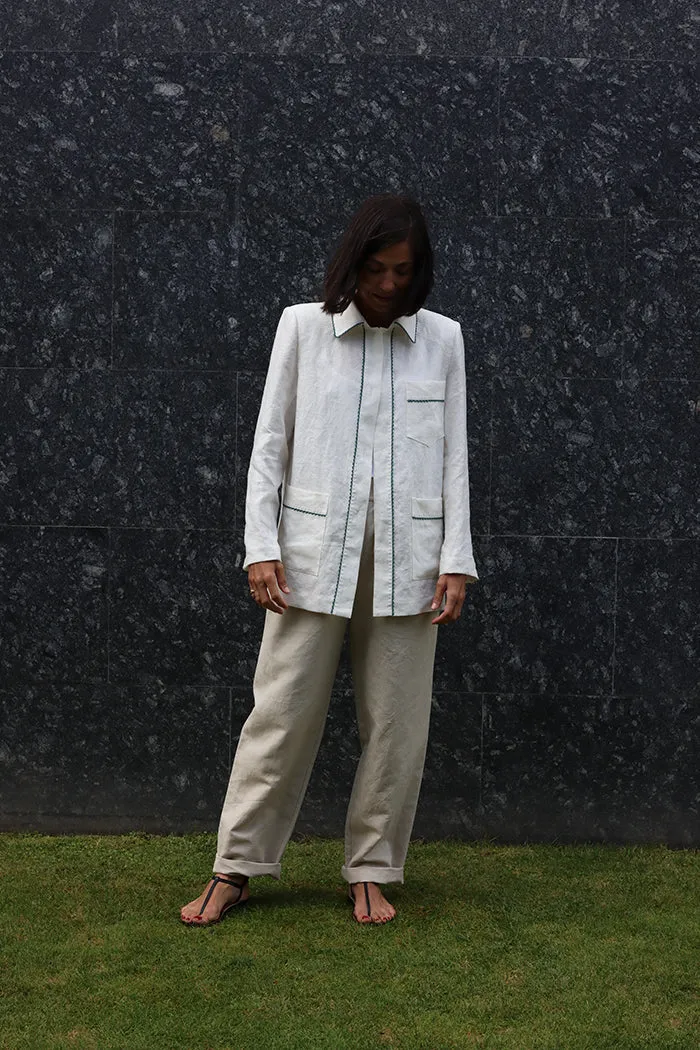 Light linen jacket with details