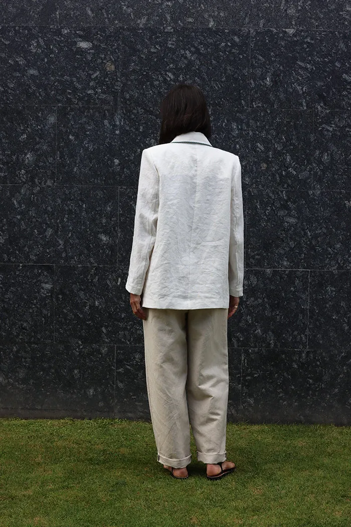 Light linen jacket with details