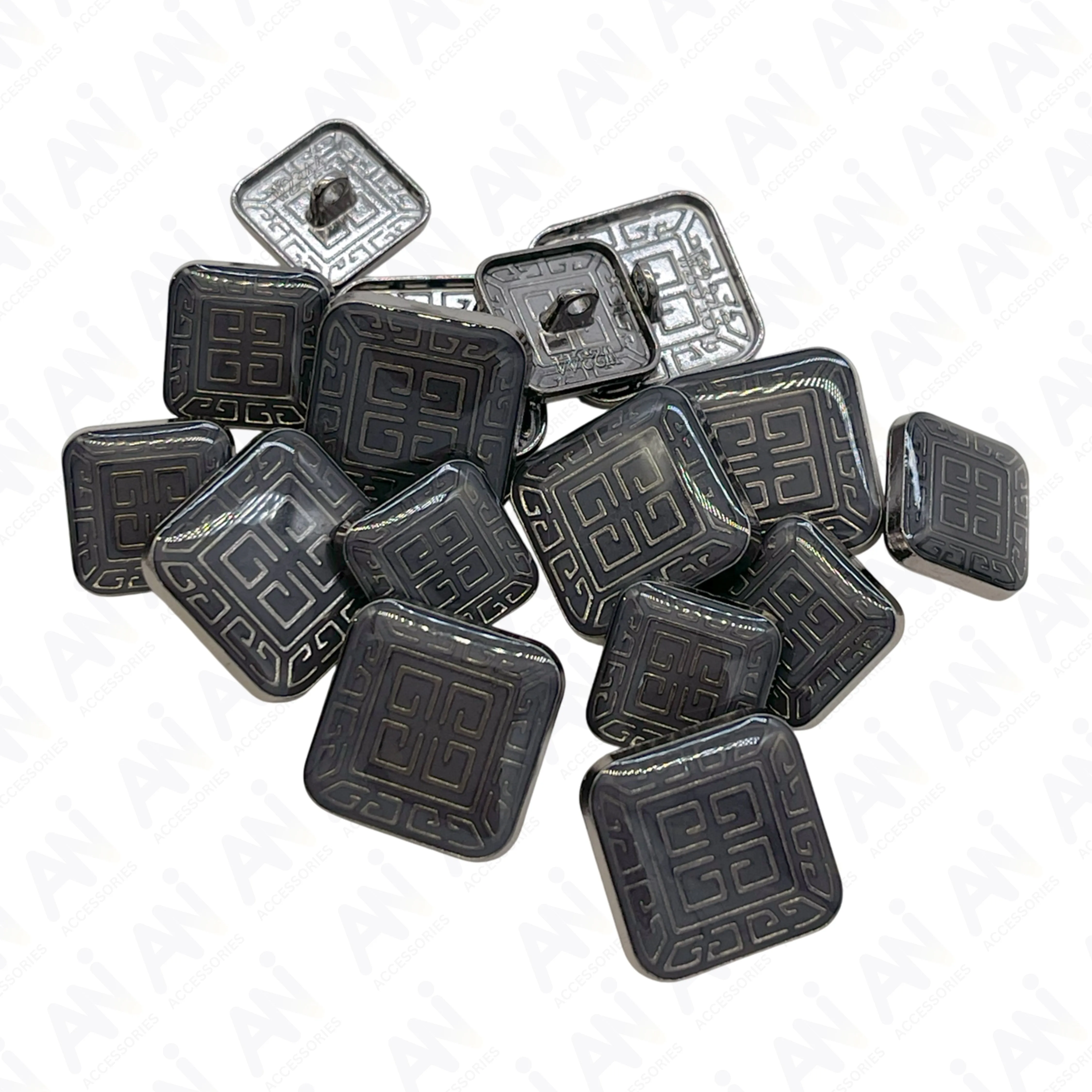 Linear Pattern Metal Buttons