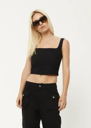 Linger - Recycled Corset Top - Black
