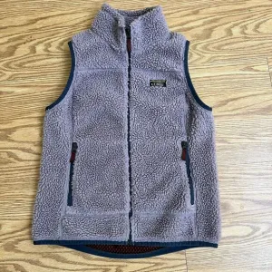 ll bean women's size small purple full zip comfort mountain pile fleece vest