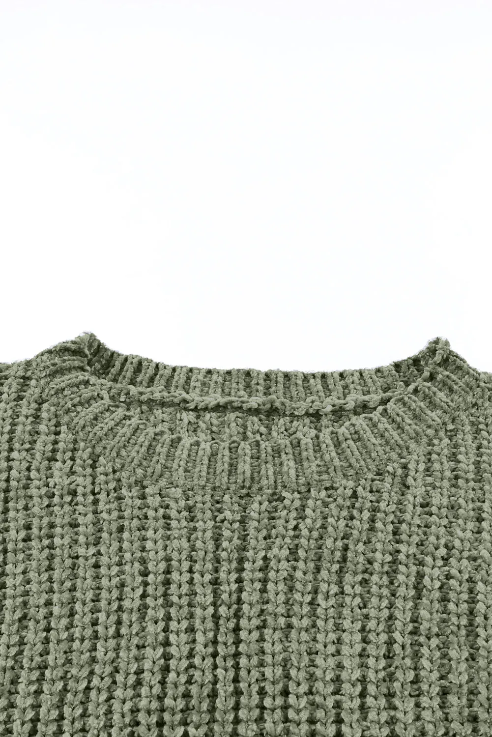 Long Sleeve Round Hem Cable Knit Sweater