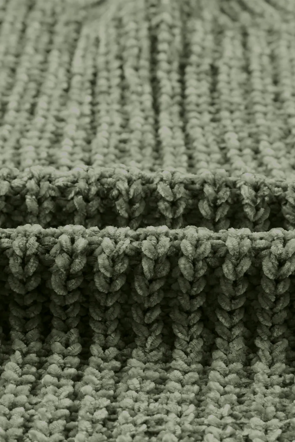 Long Sleeve Round Hem Cable Knit Sweater