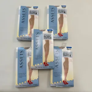 LOT OF 5 Spanx Assets Hi Waist Mid Thigh Shaper Size 4 Nude 5'4&quot;-6'0&quot;/180-220lbs