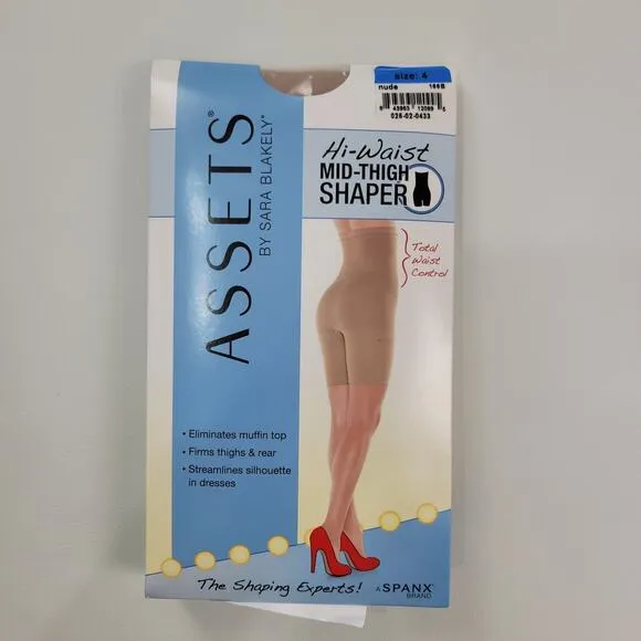 LOT OF 5 Spanx Assets Hi Waist Mid Thigh Shaper Size 4 Nude 5'4&quot;-6'0&quot;/180-220lbs
