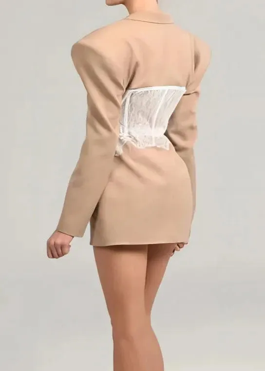 Luxe Lace Contrast Blazer Suit