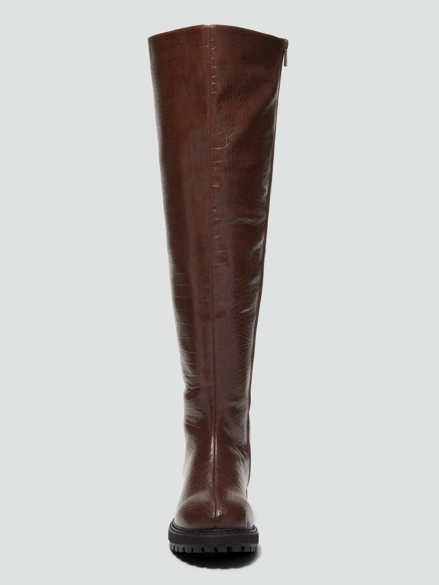 Malia Over-The-Knee Crocodile Texture Boots