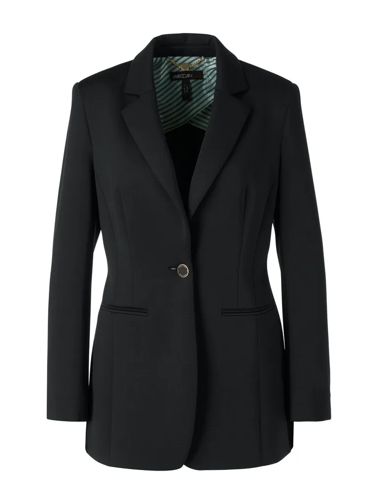 MarcCain Long Blazer in Scuba Jersey tc3412j23