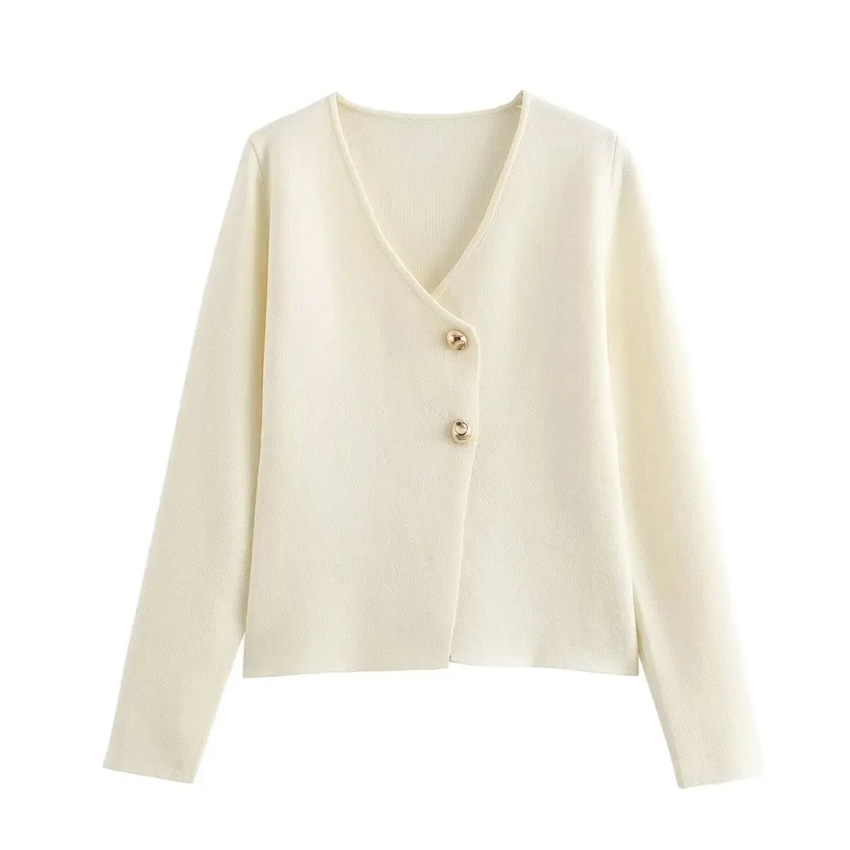 Maribell | Vintage Golden Button V-Neck Sweater