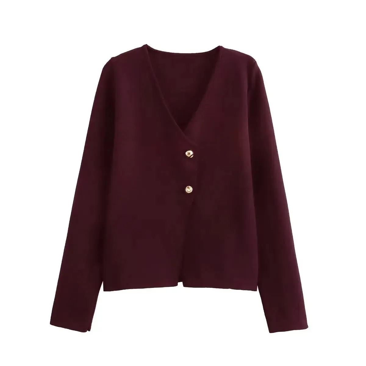 Maribell | Vintage Golden Button V-Neck Sweater