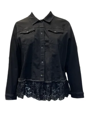 Marina Rinaldi Women's Black Camino Button Closure Jacket NWT