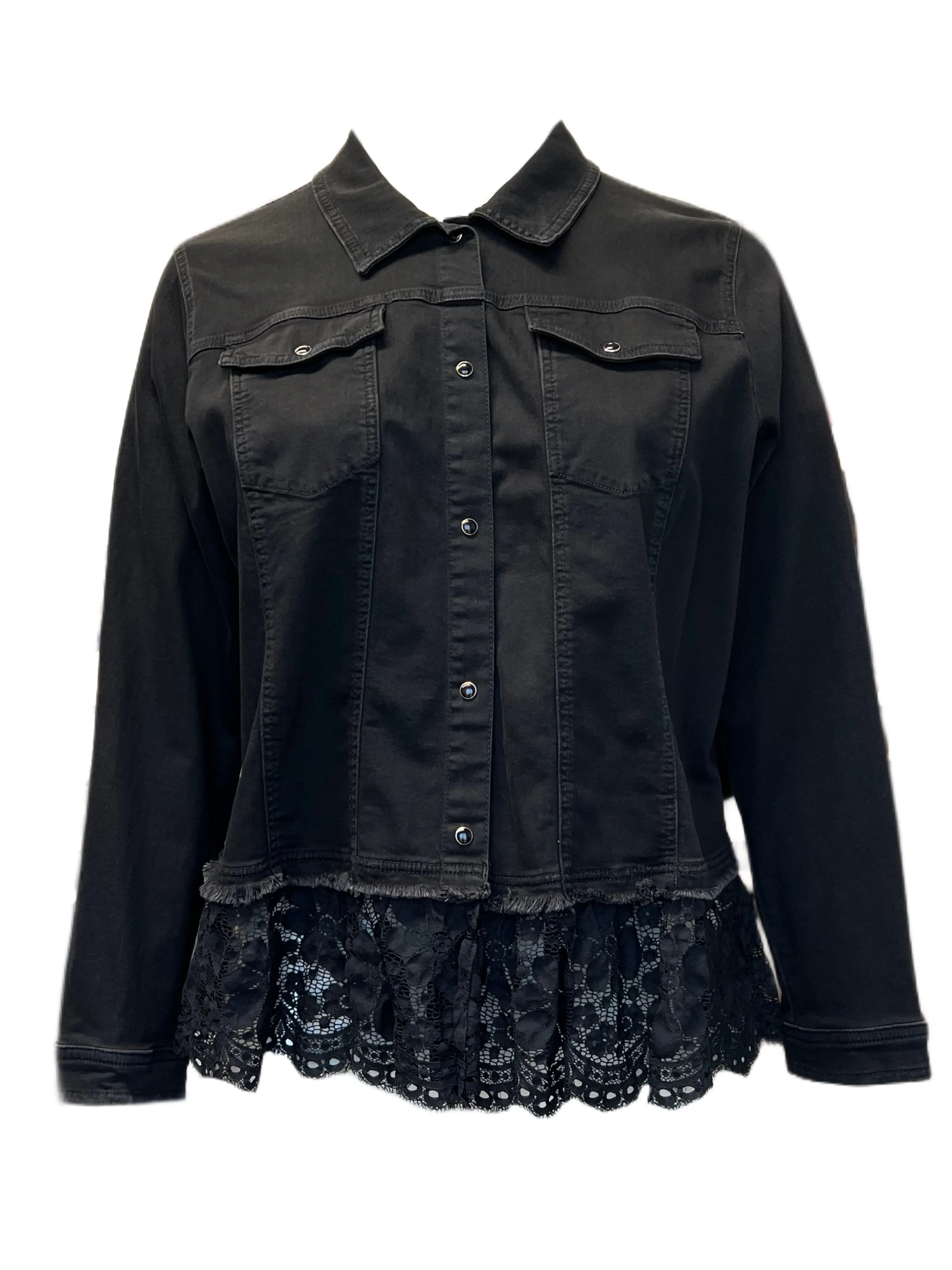 Marina Rinaldi Women's Black Camino Button Closure Jacket NWT