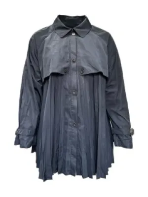 Marina Rinaldi Women's Navy Tropea Button Closure Rain Coat NWT