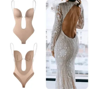 Mason | Invisible Plunge Bodysuit for Women – Padded Backless Shapewear