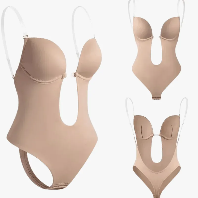 Mason | Invisible Plunge Bodysuit for Women – Padded Backless Shapewear