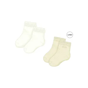 Mayoral Dressy Sock 2 pack - Champagne