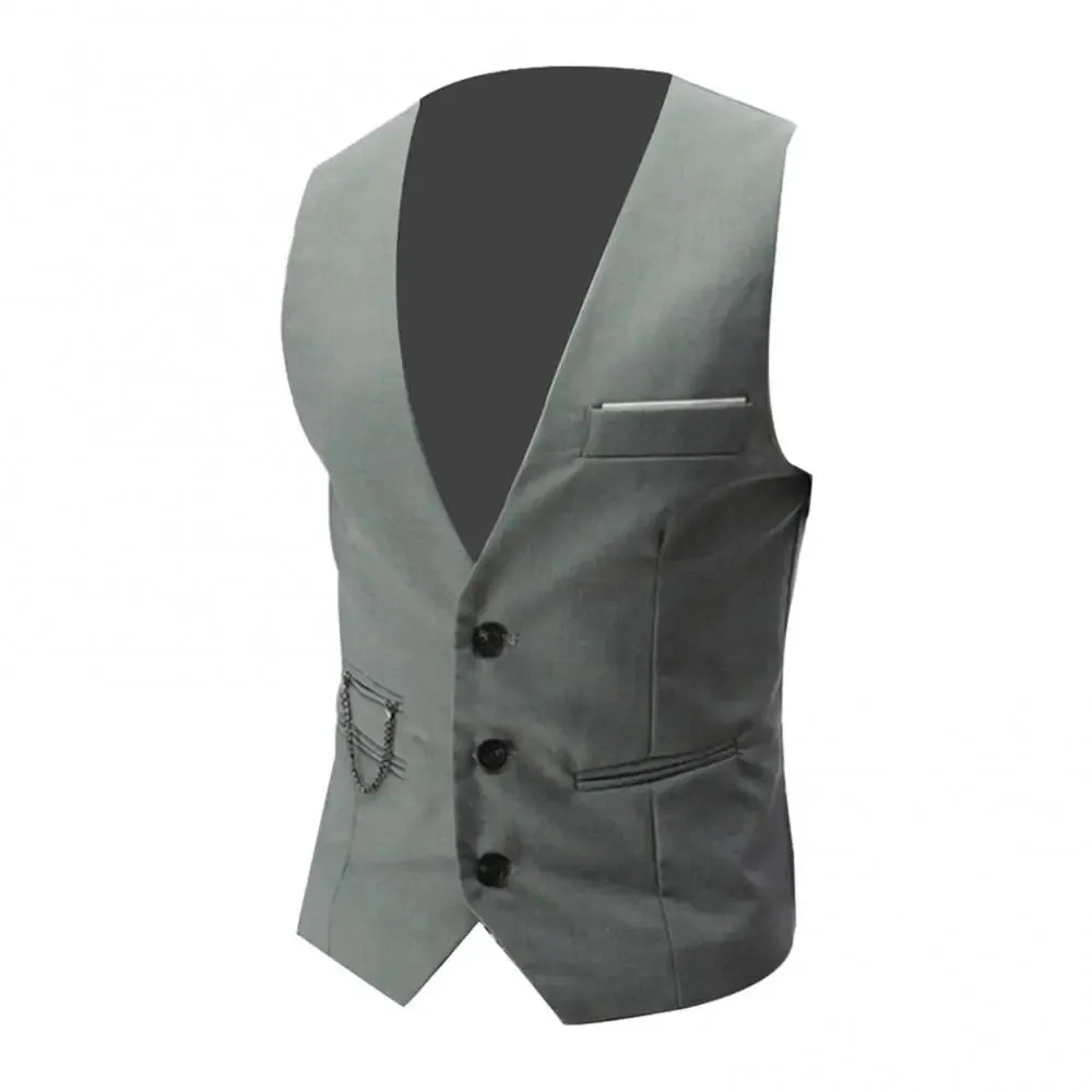 Men Blazer Waistcoat Casual Classic Suit Vest Business Formal Dress Sleeveless Jacket Vest Wedding Groom Attendant Suits Vest
