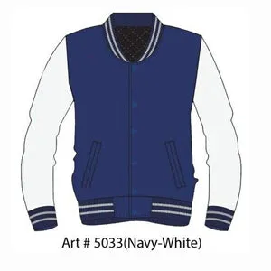 MEN'S CASUAL USA STATE COLOR SOLID VARSITY LEATHER BOMBER STYLE  VARSITY JACKETS