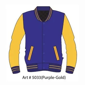 MEN'S CASUAL USA STATE COLOR SOLID VARSITY LEATHER BOMBER STYLE  VARSITY JACKETS