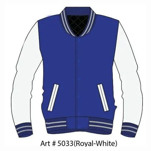 MEN'S CASUAL USA STATE COLOR SOLID VARSITY LEATHER BOMBER STYLE  VARSITY JACKETS
