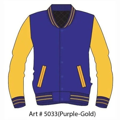 MEN'S CASUAL USA STATE COLOR SOLID VARSITY LEATHER BOMBER STYLE  VARSITY JACKETS
