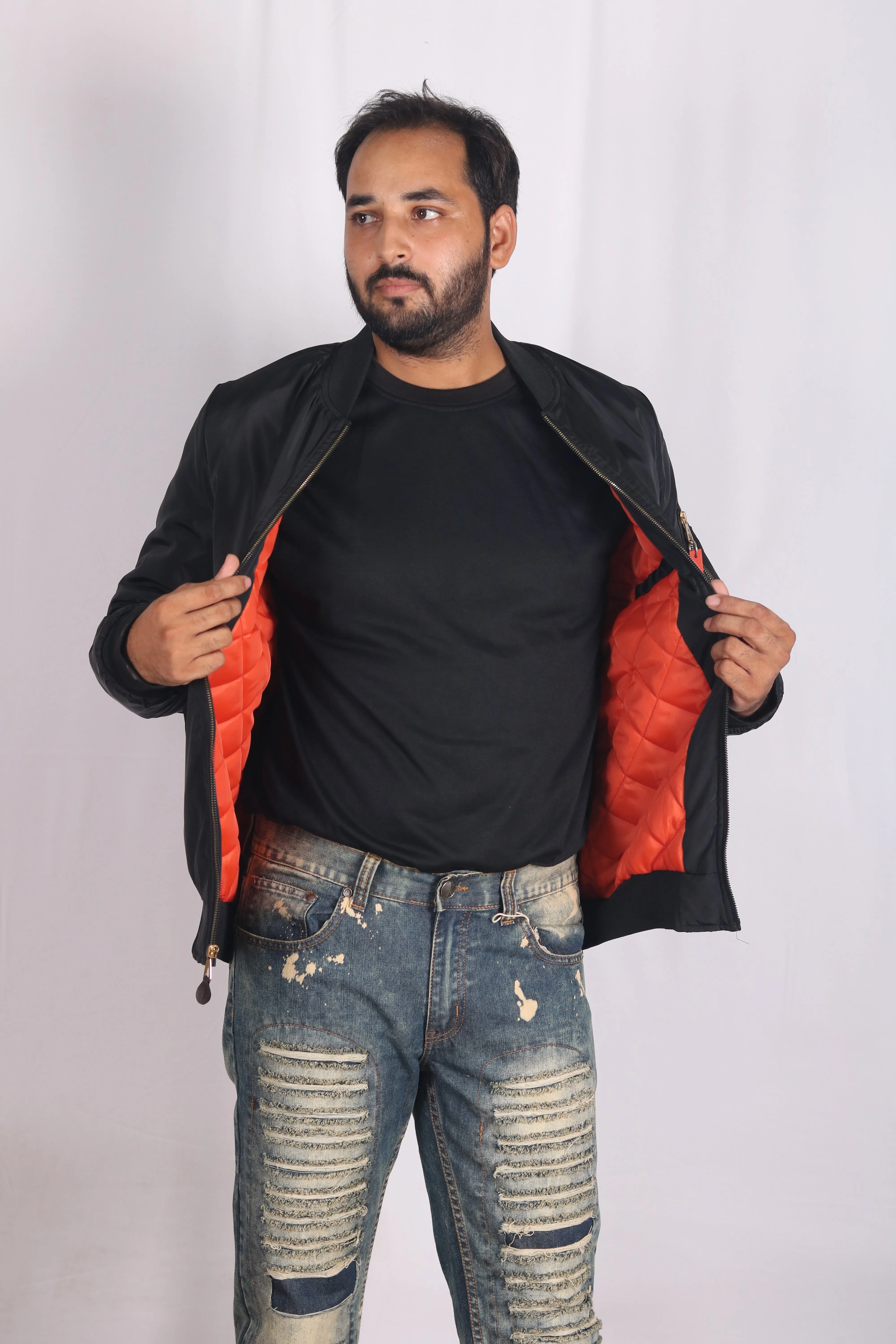 MEN'S CASUAL USA STATE COLOR SOLID VARSITY LEATHER BOMBER STYLE  VARSITY JACKETS