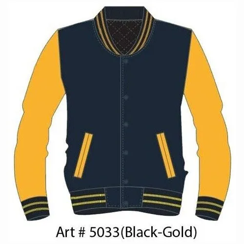 MEN'S CASUAL USA STATE COLOR SOLID VARSITY LEATHER BOMBER STYLE  VARSITY JACKETS