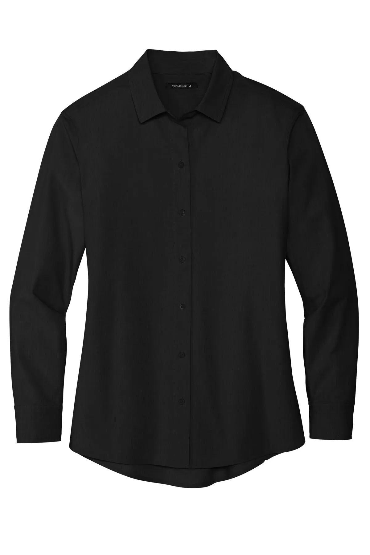 Mercer Mettle Women's Long Sleeve Stretch Woven Shirt MM2001 Deep Black