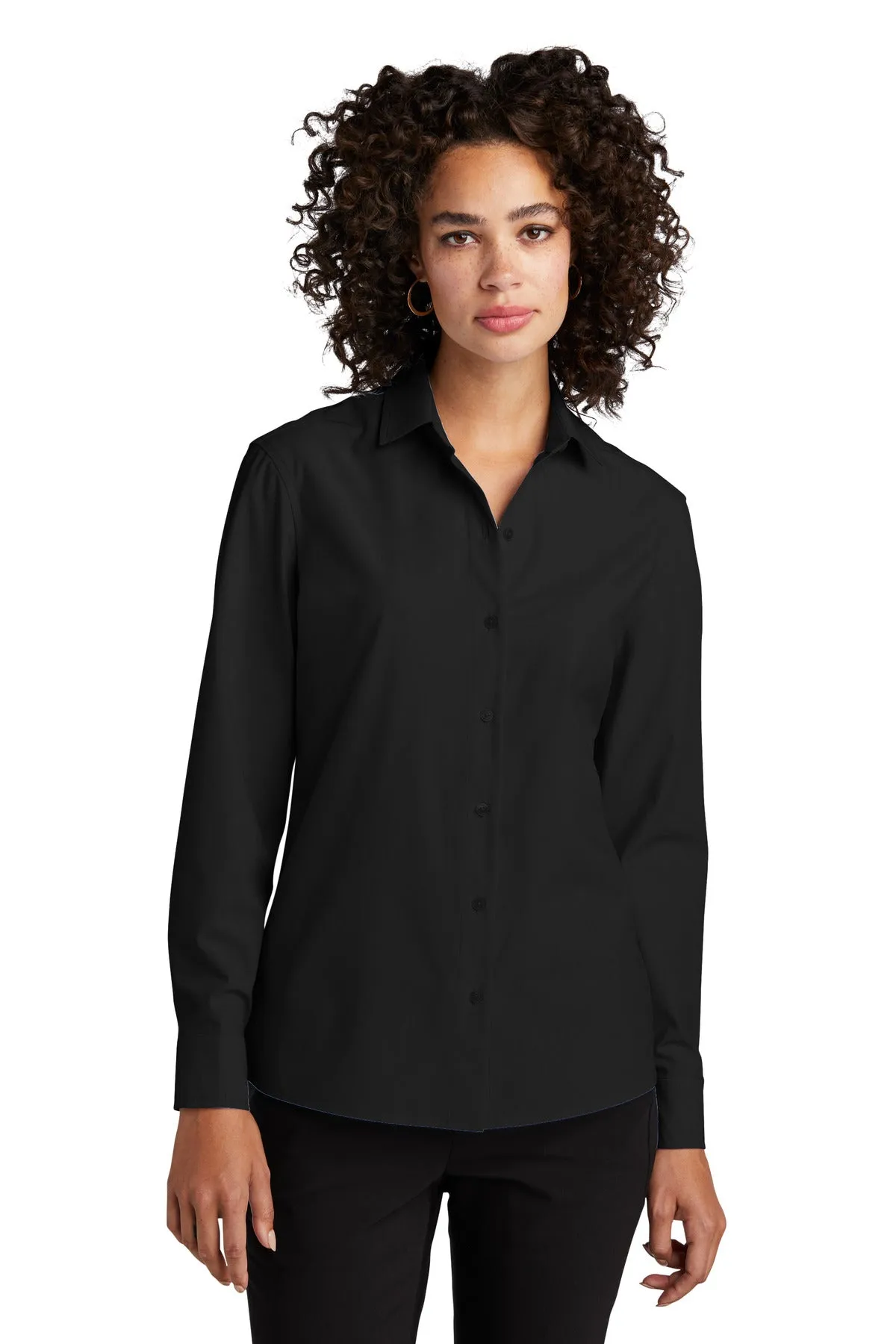 Mercer Mettle Women's Long Sleeve Stretch Woven Shirt MM2001 Deep Black