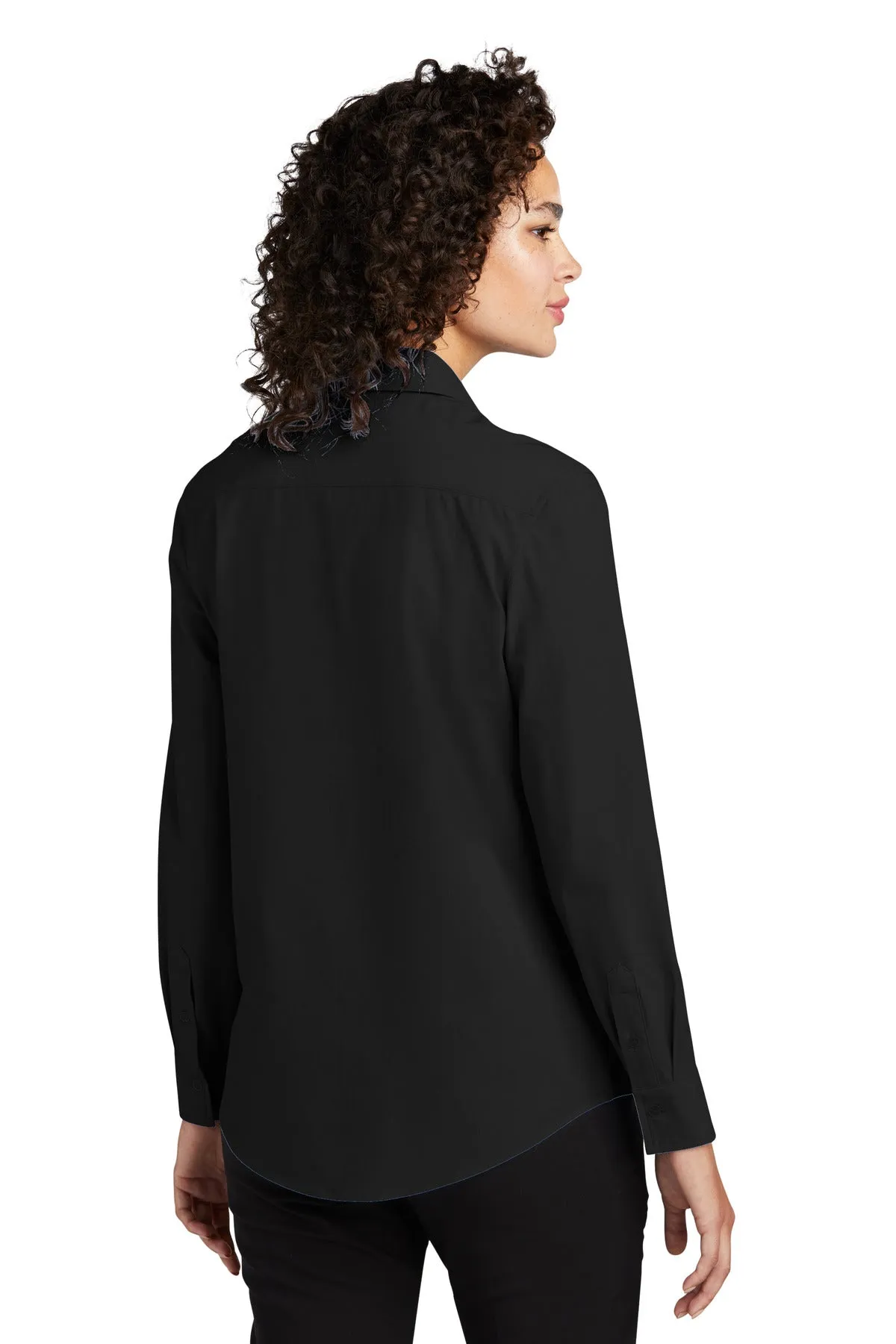 Mercer Mettle Women's Long Sleeve Stretch Woven Shirt MM2001 Deep Black